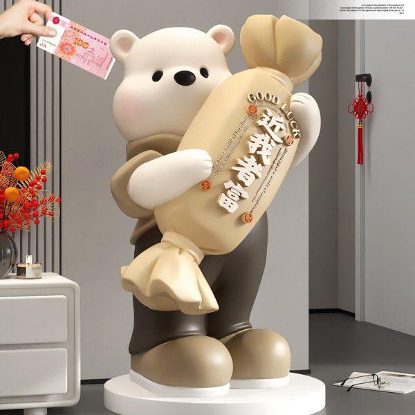 大型熊存钱罐只进不出落地摆件客厅电视柜旁沙发边几装饰品乔迁,家居饰品,落地摆件,淘宝优惠券,粉丝福利购,淘宝优惠卷