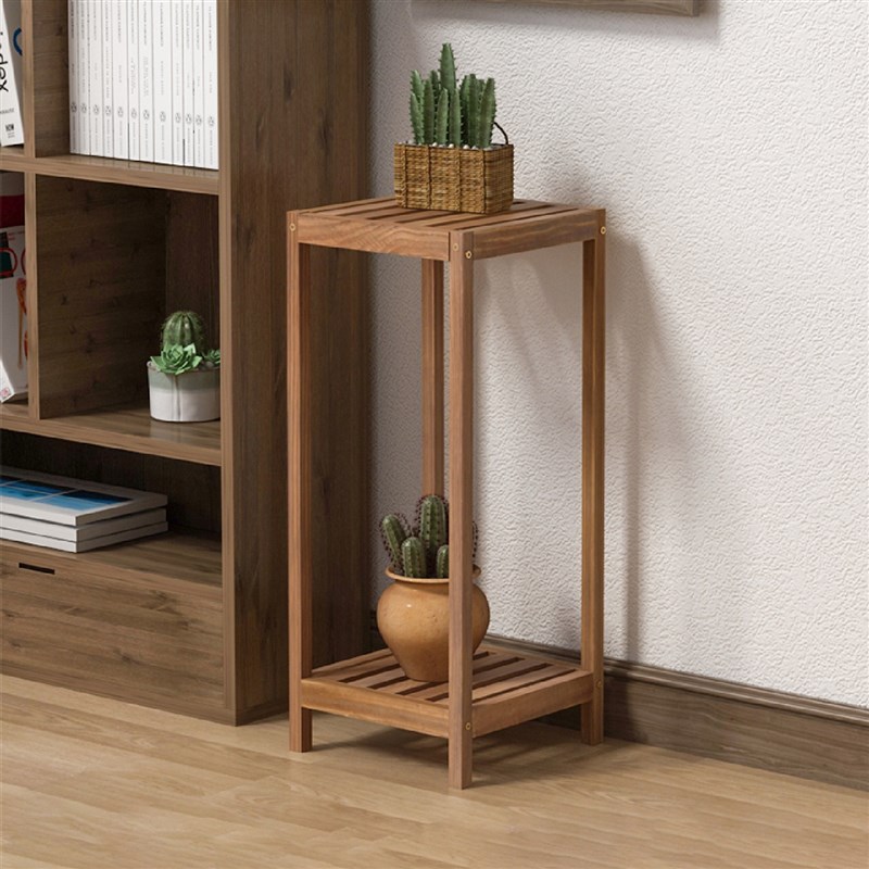 落地实木花架客厅室内办公室多层木质置物架子现R代简约绿萝花基