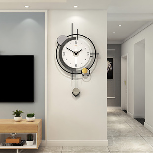饰网红挂 S创意装 现代大气钟表客厅挂墙2022新款 时钟简约家用时尚