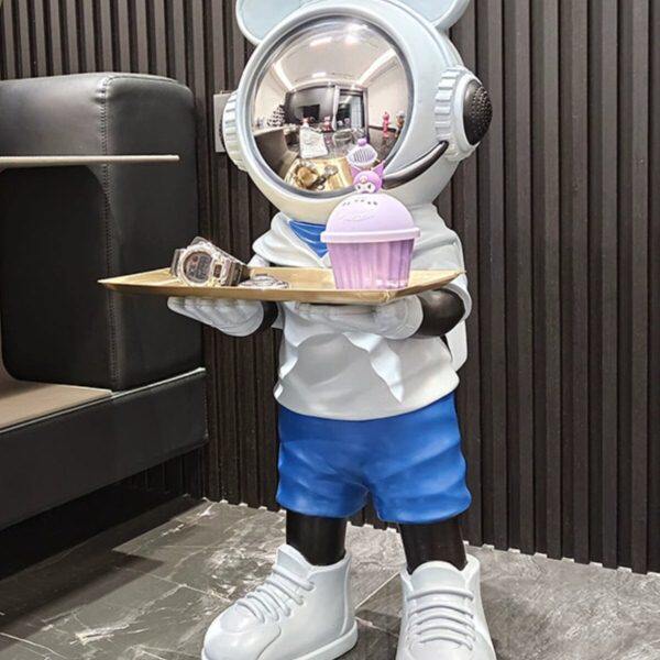 北欧轻奢宇航员落地树脂带收纳大摆件家居客厅电视柜装饰乔迁送礼