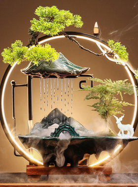 招财流水摆件创意l喷泉家居玄关循环水客厅生财办公室桌面开业礼