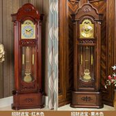 落地钟 客厅报时座钟 机械钟现代新中式 实木立式 摆钟复古简约欧式
