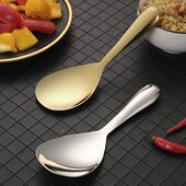 豆腐花专用勺304不锈钢饭勺大号盛饭勺子不粘饭家用饭铲长柄分菜
