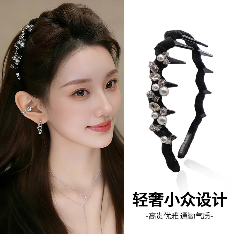 轻奢水钻高颅顶发箍女款2026新款图片