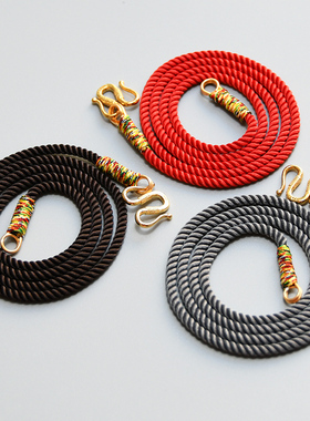 多功能吊坠挂绳藏式男士高端五彩金红绳子可挂佛S牌灰色咖手工原