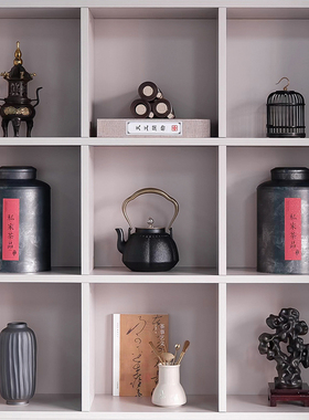 新中式轻奢高端摆件客o厅办公室家居软装茶室博古架书房书柜装饰