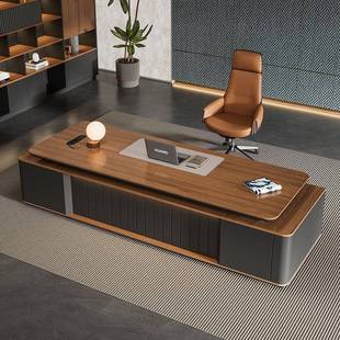 老板桌办公桌椅高档轻奢烤漆总裁董事长办公室家具简约现代办公桌