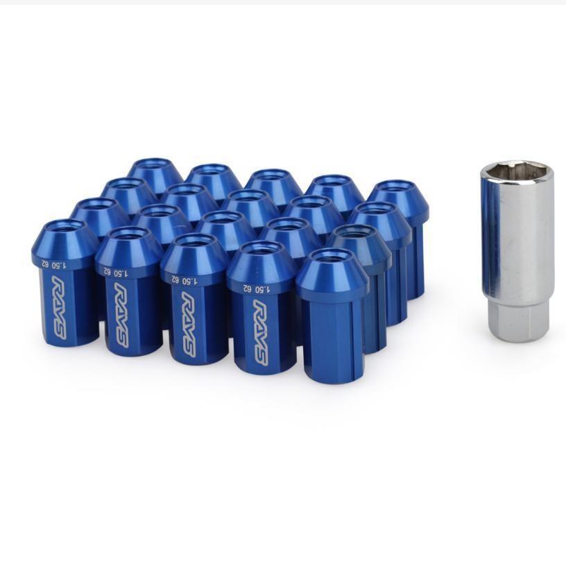 汽车改装轮胎螺母7075航空铝合金轻量化防盗螺母19对边42mm长