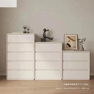 客厅实木五斗柜客厅多层靠墙储物柜简约现代卧室免安装家用床头柜