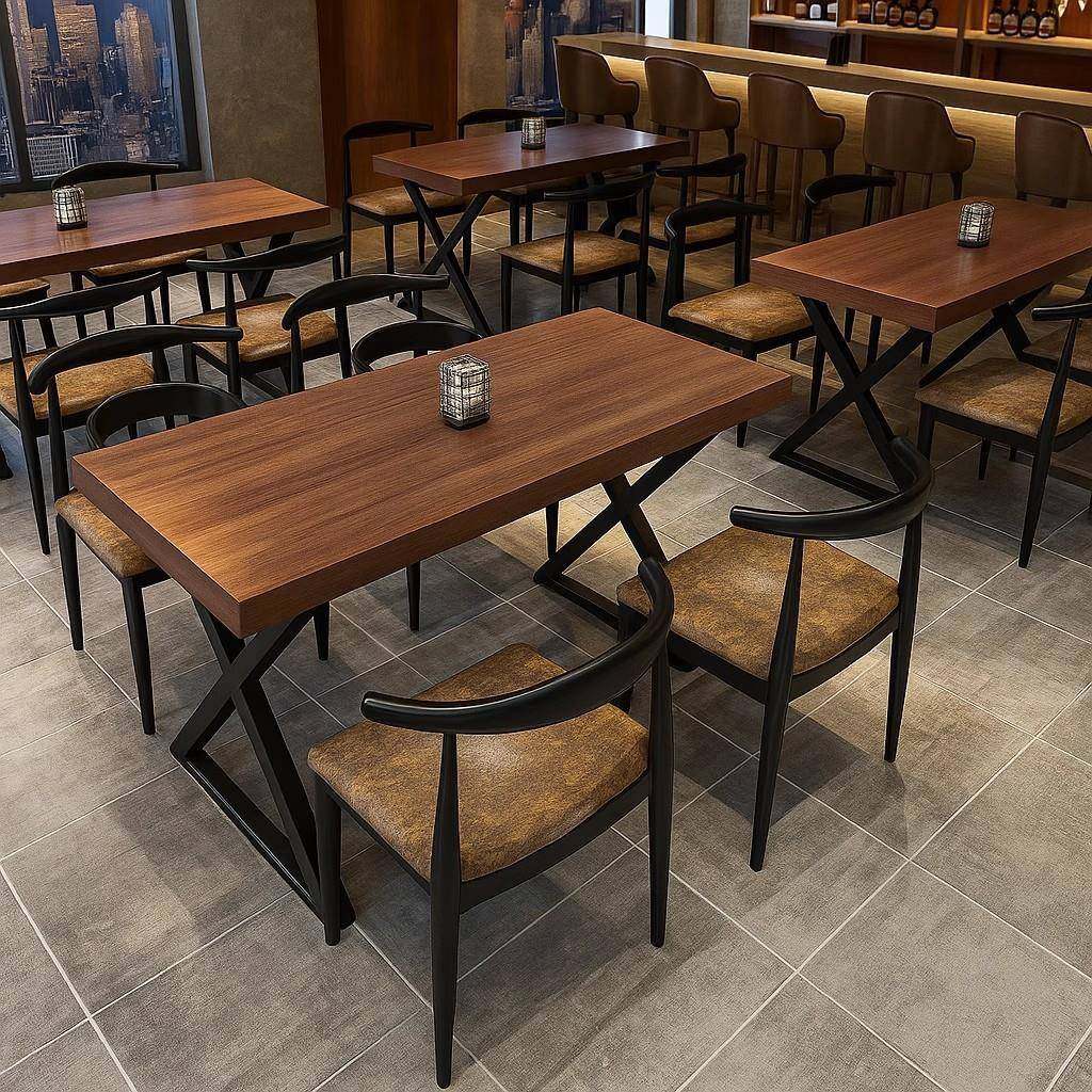 商用餐桌饭店酒吧快餐店桌椅工业风长方形简约餐桌烧烤店桌椅组合,电子元器件市场,其它元器件,淘宝优惠券,粉丝福利购,淘宝优惠卷