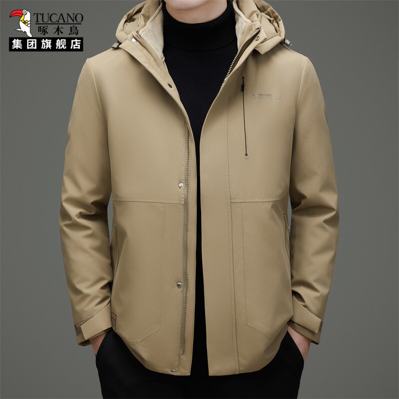 啄木鸟2026新款男士羽绒服冬装外套可拆内胆鸭绒户外冲锋衣爸爸装