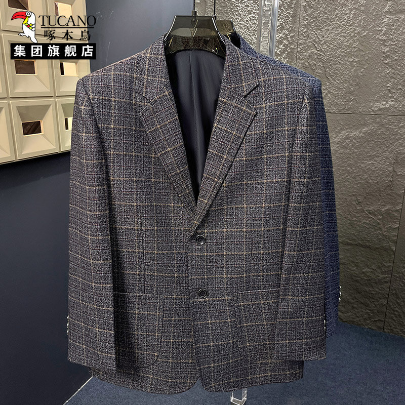 啄木鸟中老年男士商务休闲西服