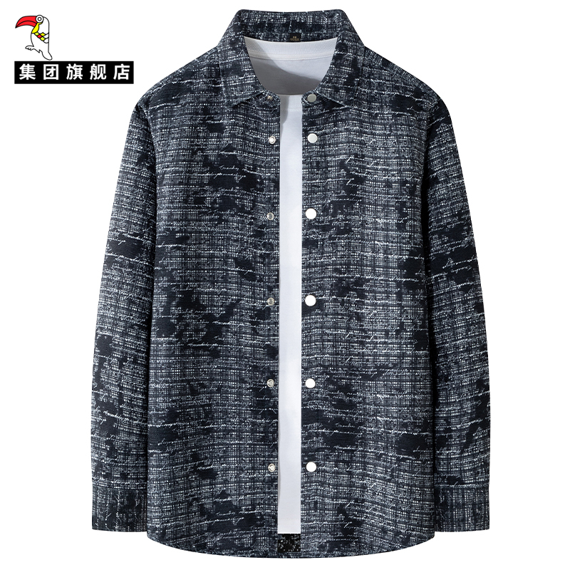 啄木鸟复古格子衬衫男长袖休闲