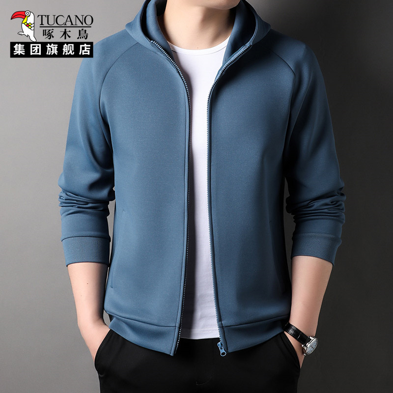 啄木鸟冬季连帽卫衣夹克外套男