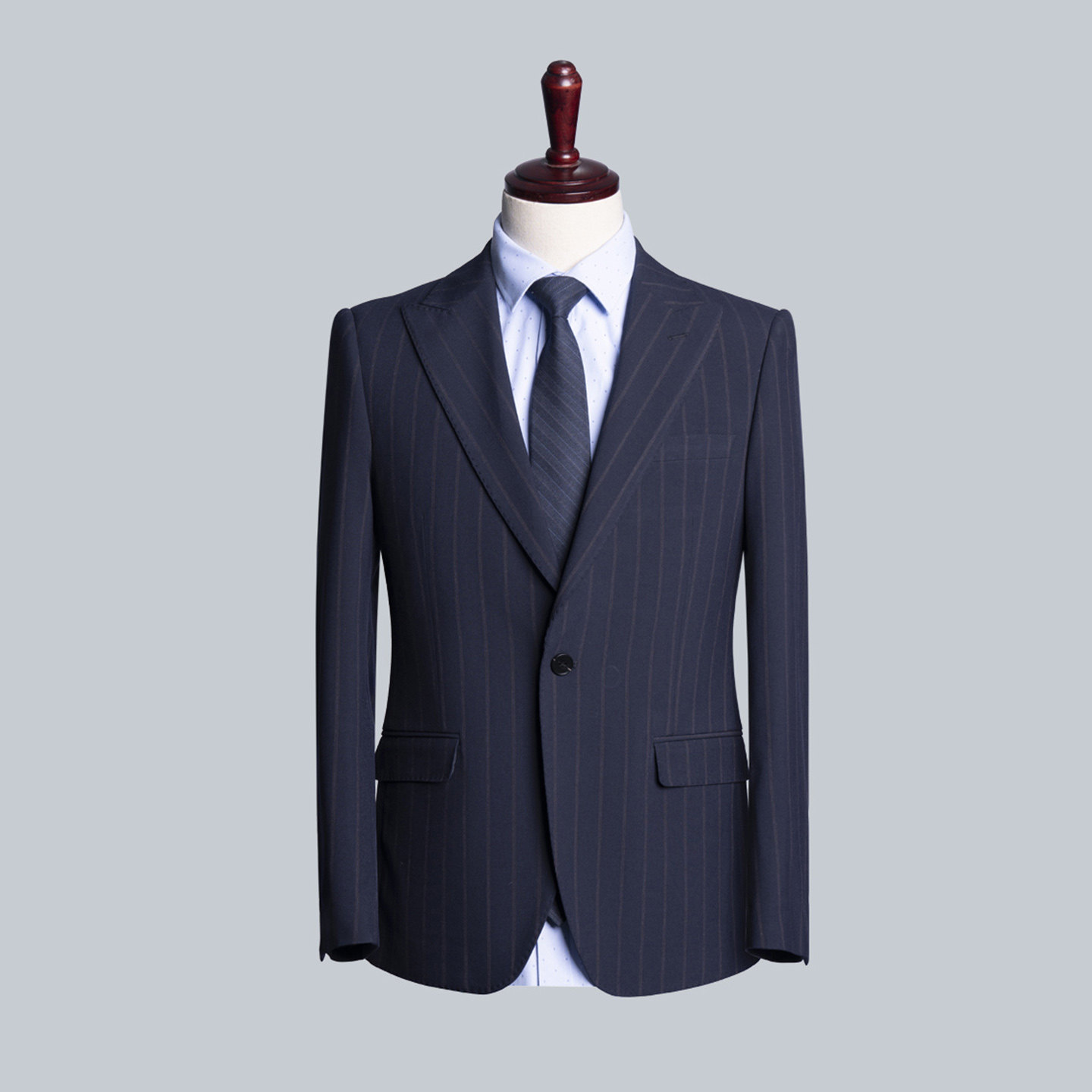 商务绅士风条纹西服男士修身单西正装职场西装外套高级感工作服LQ