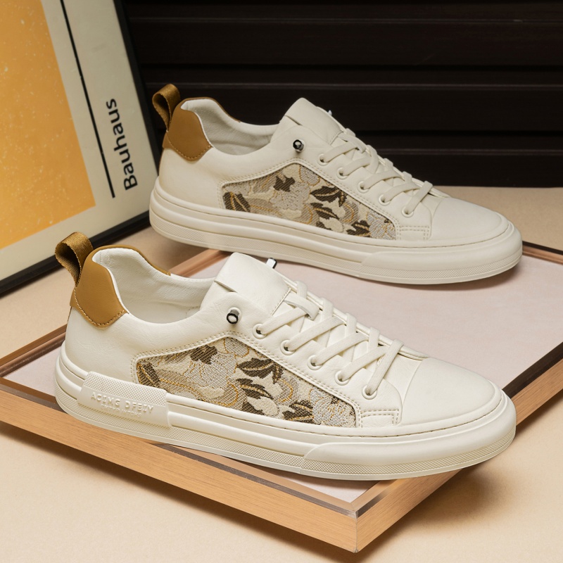 男鞋冬季运动休闲低帮刺绣板鞋男士舒适软底一脚蹬帆布鞋国风潮鞋