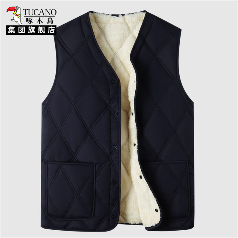 啄木鸟秋冬马甲内穿保暖背心男士新款加绒加厚中老年打底坎肩马夹,男装,常规马甲,淘宝优惠券,粉丝福利购,淘宝优惠卷