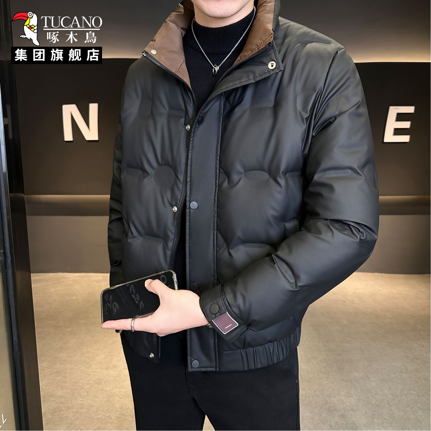 啄木鳥集团男士保暖羽绒棉服外套