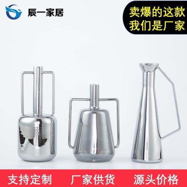 北欧简约创意手把银色透明玻璃壶酒店样板间摆放装饰壶酒具醒酒器,家居饰品,花壶瓶,淘宝优惠券,粉丝福利购,淘宝优惠卷