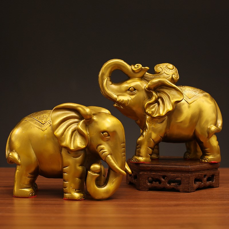 《财福对象》全铜工艺品摆件如意A大象家居客厅玄关办公室桌面饰