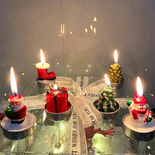 老人雪人圣诞袜蜡烛 创意平安夜礼M物 圣诞节礼品装 饰品节日派对