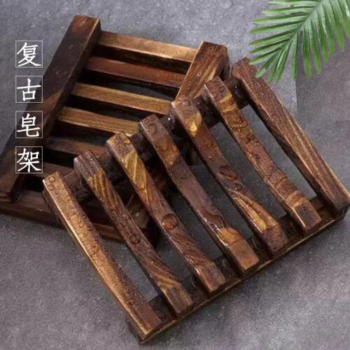 个性创意碳烤木头沥水香皂手工皂架卫生间香皂盒浴室肥皂盒木皂托