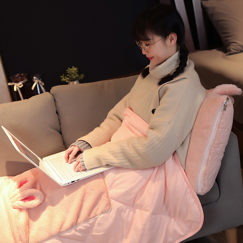 可爱抱枕被子两用靠枕沙发办y公室床头枕头被汽车靠垫折叠空调被