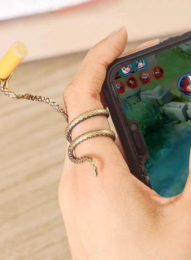 蛇形戒指烟托烟夹指环潮人个性潮抽烟G烟架创意烟嘴架嘻哈戒指支