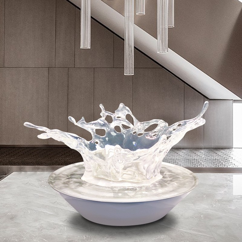 客厅玄关水滴雕塑造型摆件酒店办公室透明树脂水滴艺Z术雕塑摆件