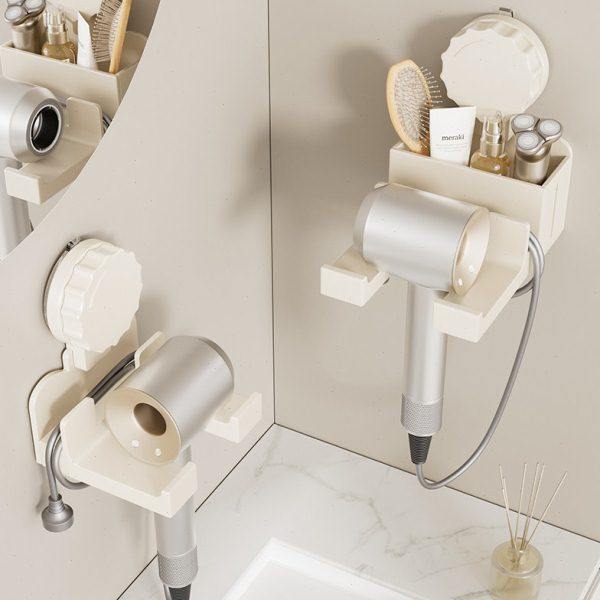 吸盘吹风机支架置物架奶油风免打孔卫生间奶白色放电风筒收纳挂架,家庭/个人清洁工具,吹风机置物架,淘宝优惠券,粉丝福利购,淘宝优惠卷