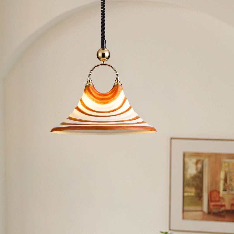 喇叭餐厅吊灯客厅床头卧s室北欧个性创意可伸缩法式大气艺术民宿