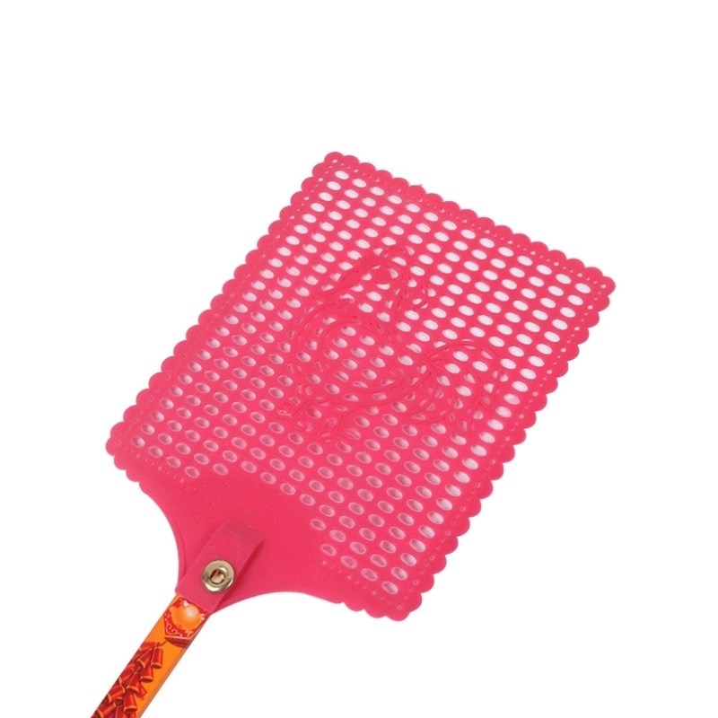 新款加长柄木柄h铁网苍蝇拍大号钢网蝇子拍金属网蚊虫加长苍蝇拍