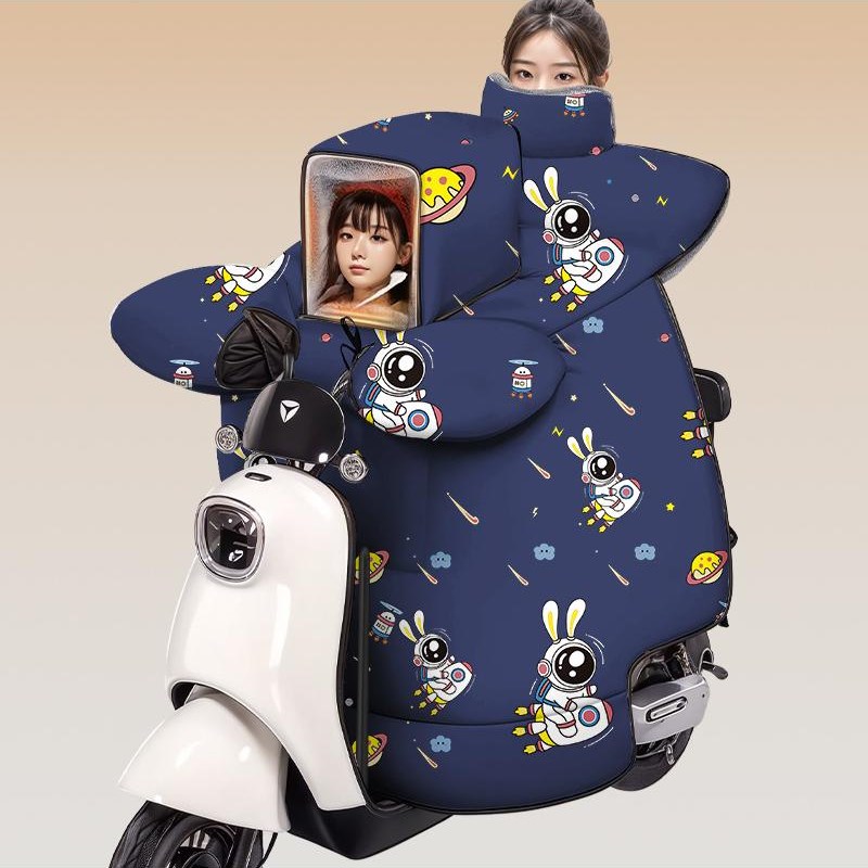 加长特大号挡风被k亲子款电动车挡风被冬季小孩加绒加厚防水加大