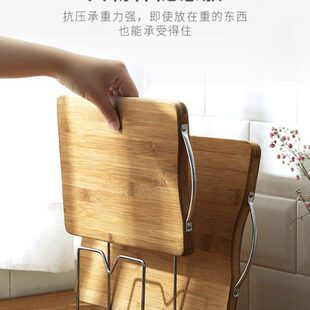 菜板架落地式不锈钢厨房锅盖砧板架子挂壁式家用案板架收纳置物架