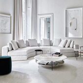 北欧现代简约半圆弧形布艺沙发环形组合别墅酒店大堂厅会展沙发