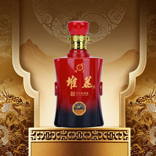 堆花三品浓香型白酒52度500ml