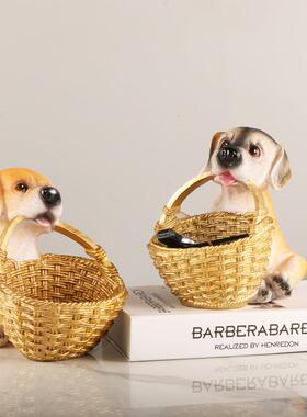 玄关放钥匙收纳摆件酒柜客厅放门口鞋柜家居装饰品狗狗收纳摆件