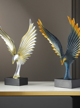 客厅玄关书房书柜电视柜大鹏展翅摆件装饰K品办公室桌面高档工艺