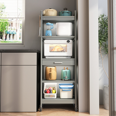 厨房太空铝置物架落地多层微波炉烤箱储K物架放电饭煲一体收纳架