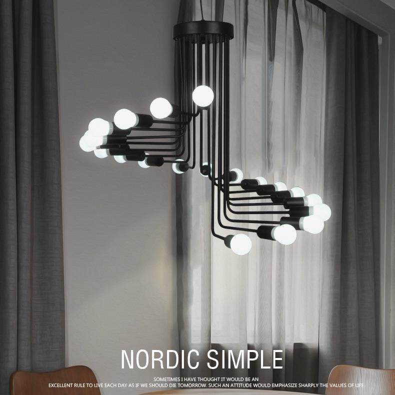 北欧简约loft工业风创意个性餐厅客厅咖啡厅酒吧多头螺旋楼梯吊灯,家装灯饰光源,智能吊灯,淘宝优惠券,粉丝福利购,淘宝优惠卷