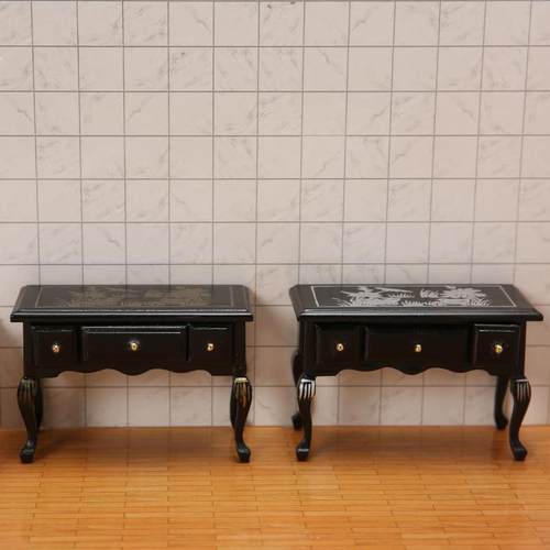 1：12迷你娃娃屋家具书桌梳妆台 微缩模型微景观过家家小摆件装饰