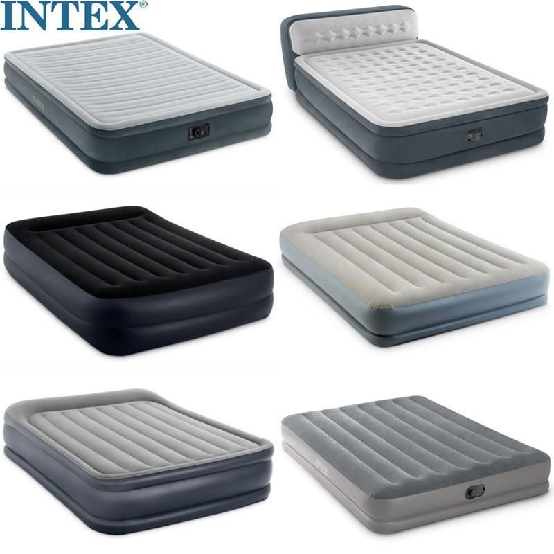 INTEX户外内置电泵靠背充气床加宽家用双人双层加厚冲气床气垫床