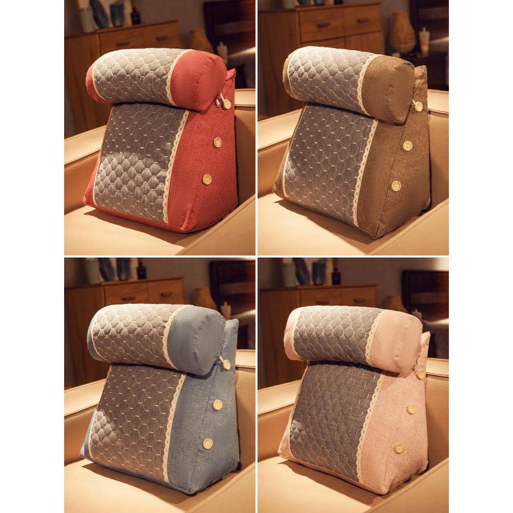 A6L床上棉麻靠枕床头靠垫三角大靠背腰靠单人男生简约护腰沙发客,居家布艺,抱枕被,淘宝优惠券,粉丝福利购,淘宝优惠卷