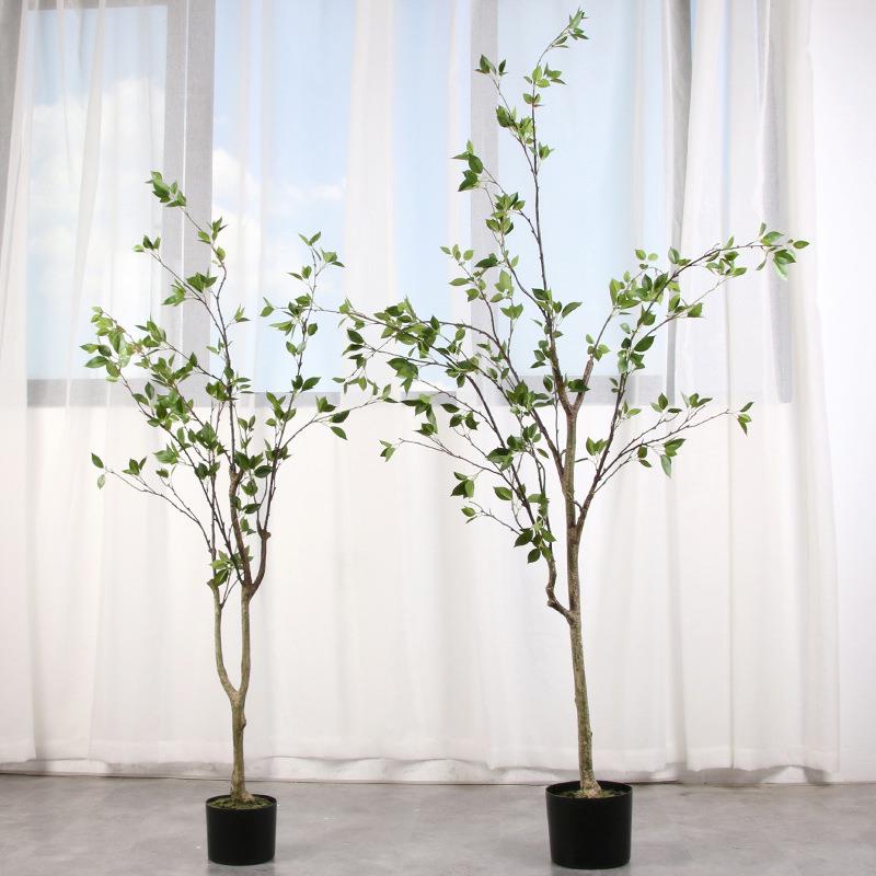 ins北欧风仿真植物盆栽仿真椿树大型家居客厅店面商铺落地绿植