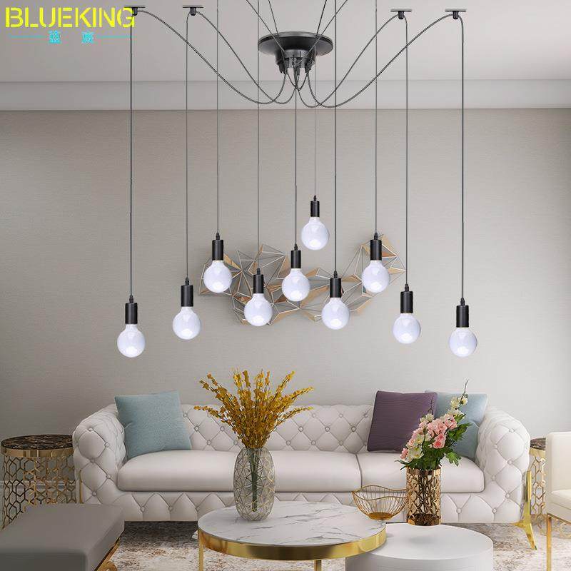 北欧简约卧室灯饰客厅餐厅家用照明灯泡螺口吊灯天女散花吊灯,家装灯饰光源,智能吊灯,淘宝优惠券,粉丝福利购,淘宝优惠卷