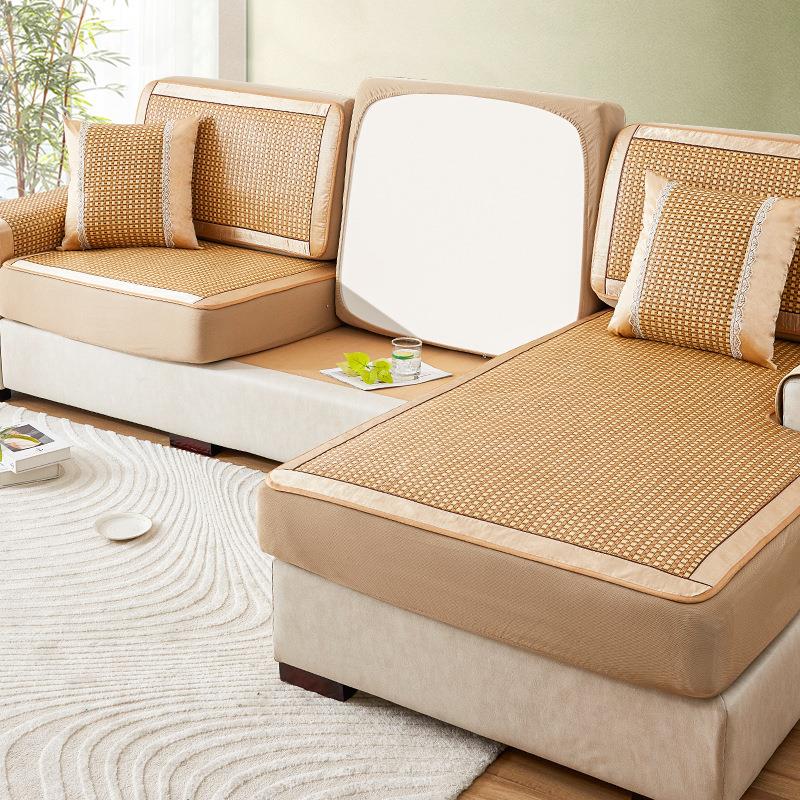 藤席沙发套罩夏季凉席全包万能套弹力通用型防尘防滑沙发垫笠