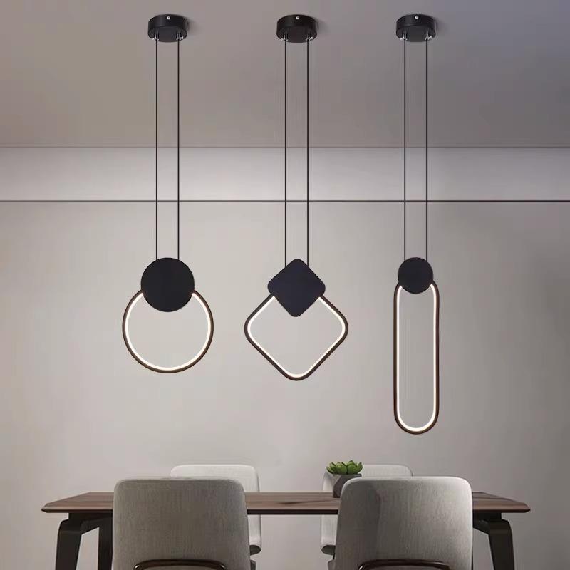 床头吊灯卧室简约现代长线小吊灯家用餐厅吧台背景墙LED北欧吊灯