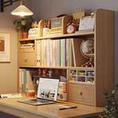 实木书架书桌桌面学生置物架书本收纳卧室多层桌上书架桌面上好物