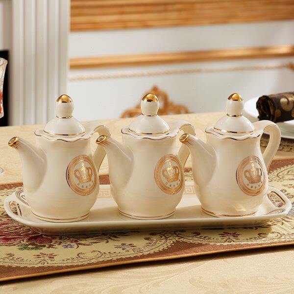 达沃 欧式陶瓷油壶防漏油瓶酱油壶调味瓶餐桌醋壶酱油壶子450ML