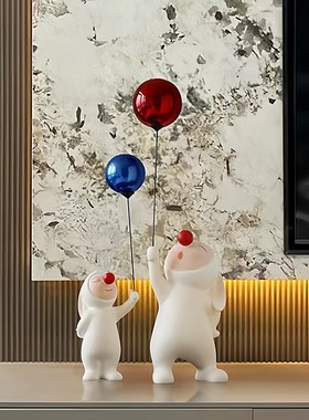轻奢高档网红气球兔子电视柜两边桌面G装饰品摆件客厅落地家居玄